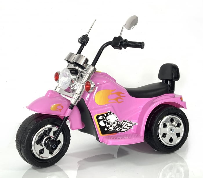 Motocicleta electrica pentru fetite Kinderauto BJ777 35W 6V, culoare roz