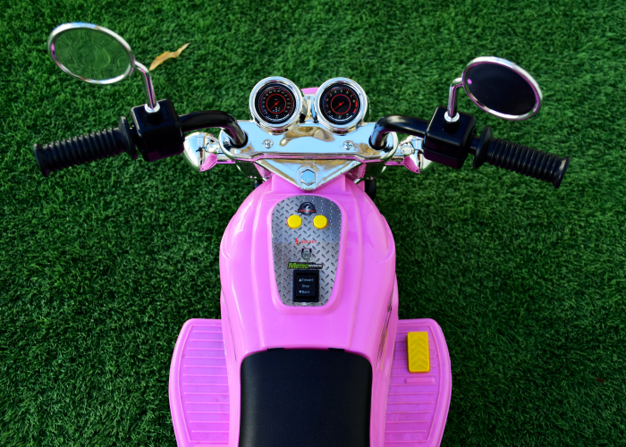 Motocicleta electrica pentru fetite Kinderauto BJ777 35W 6V, culoare roz [10]