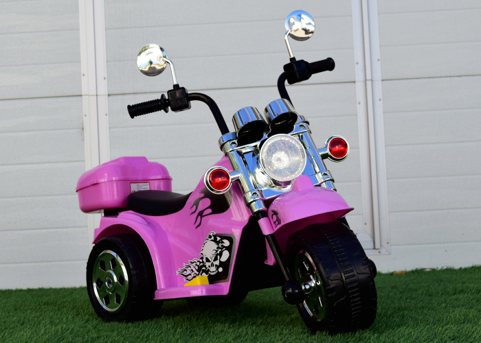 Motocicleta electrica pentru fetite Kinderauto BJ777 35W 6V, culoare roz [2]