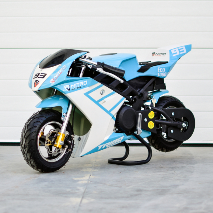 Motocicleta electrica Pocket Bike NITRO Eco TRIBO 1060W 36V #Albastru [4]