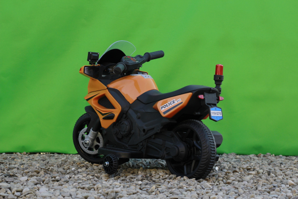 Motocicleta electrica POLICE cu roti ajutatoare STANDARD #Orange [6]