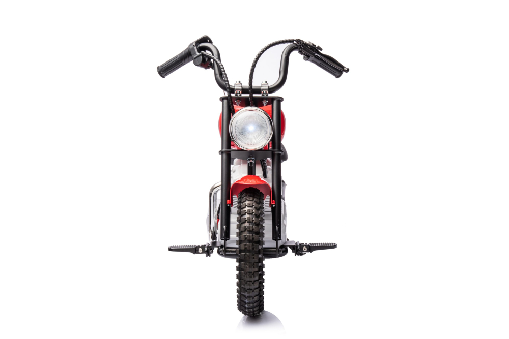 Motocicleta pentru copii, Kinderauto Chopper 350W, 36V, cu roti gonflabile, scaun tapitat,culoare rosie [18]