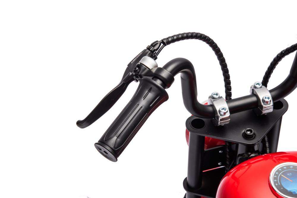 Motocicleta pentru copii, Kinderauto Chopper 350W, 36V, cu roti gonflabile, scaun tapitat,culoare rosie [12]