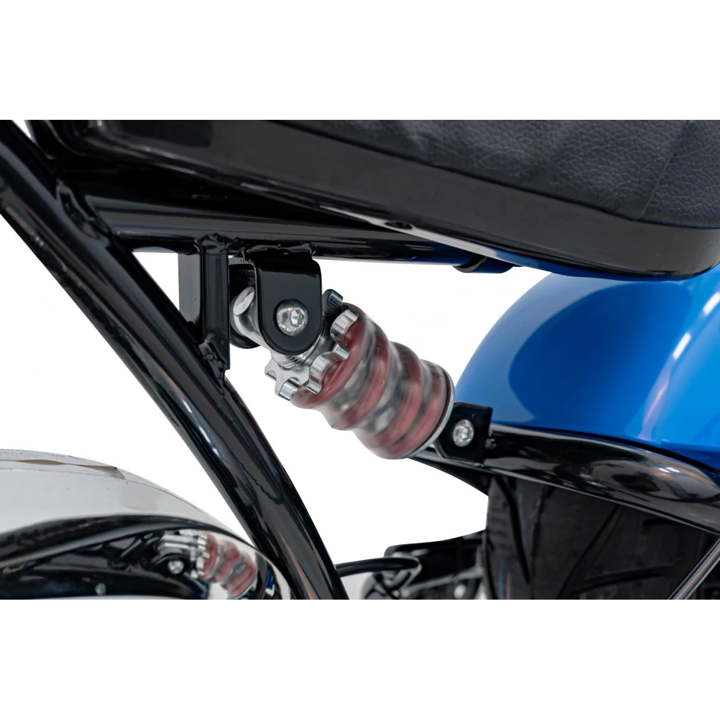 Motocicleta pentru copii intre 5 si 9 ani, Kinderauto Old School, 300W, 24V, cu roti gonflabile, scaun tapitat, premium, albastru [11]