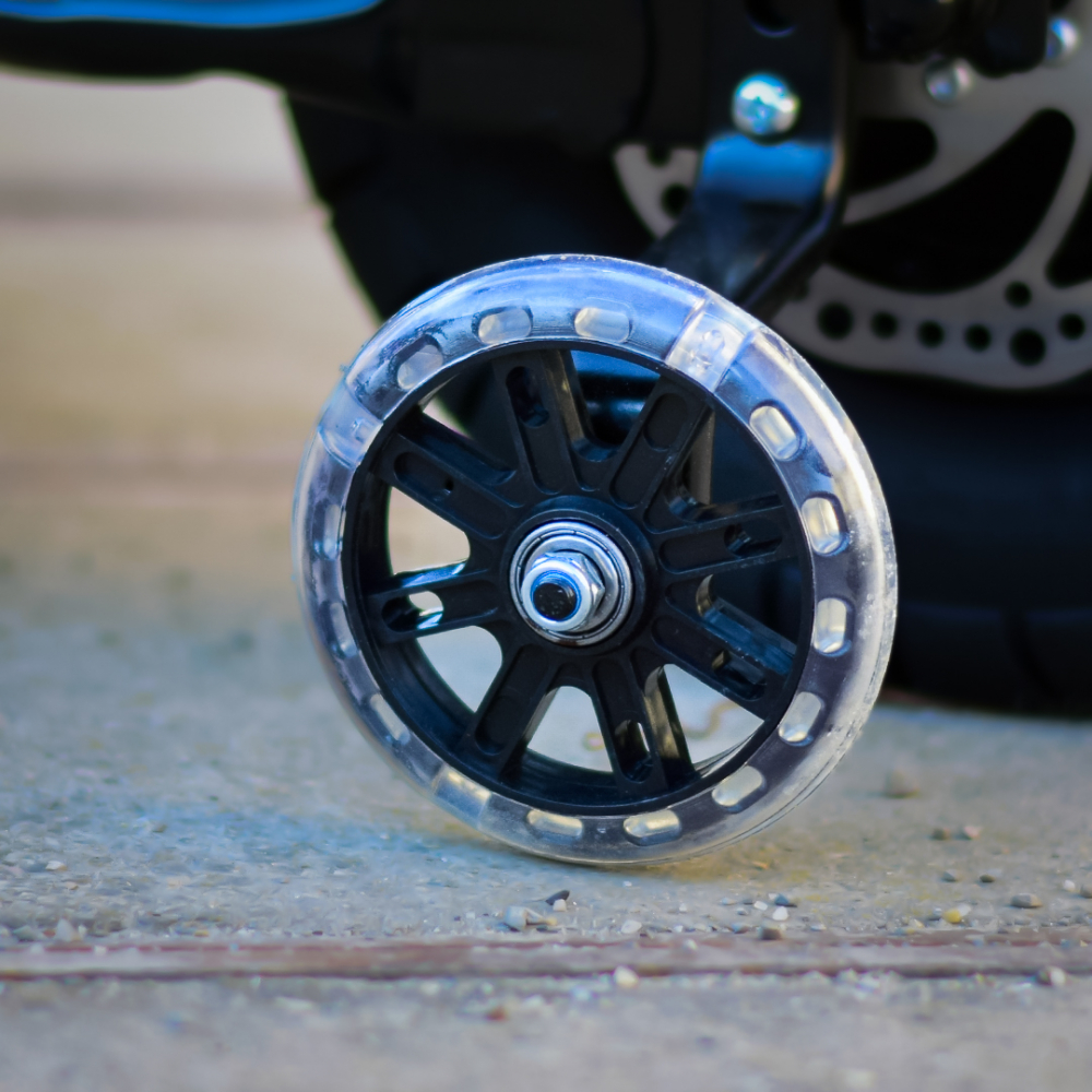 Motocicleta pentru copii Kinderauto Old School, 300W, 24V, cadru otel, roti moi gonflabile, bluetooth, scaun tapitat, gri [10]