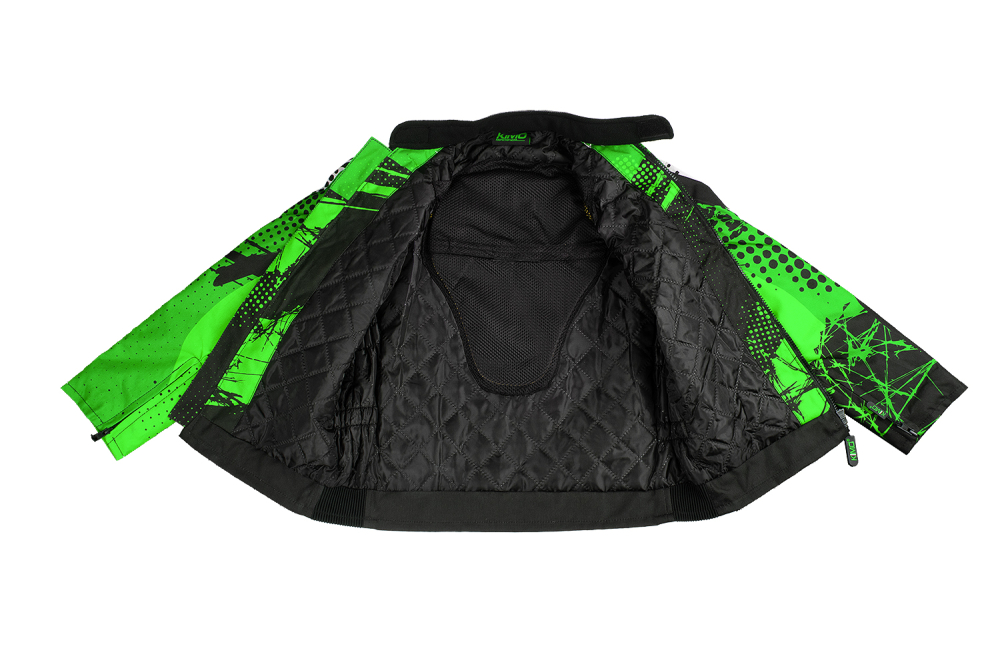 Geaca KIMO Kids BRO Motocross cu aparatori, ideal pentru copii pasionati de motocross, verde [3]