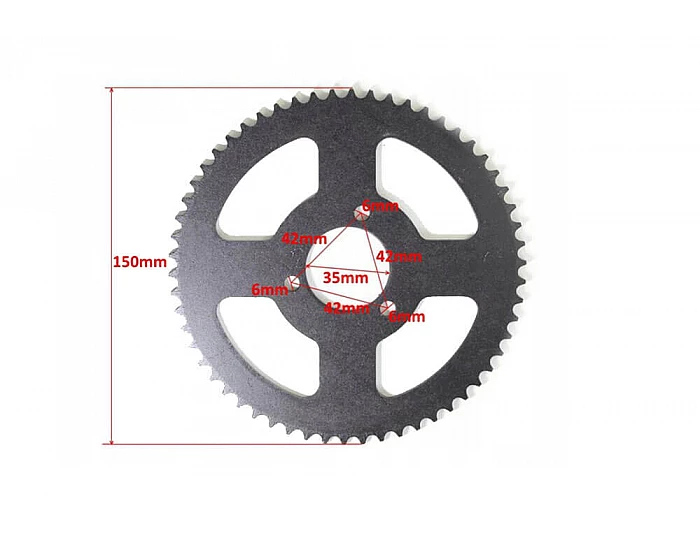 Pinion spate 58 dinti T8F pentru 49cc, Mini Quad electric Dirt Bike [2]