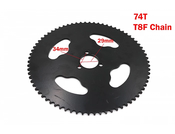 Pinion spate 74 dinti T8F pentru 49cc, bicicleta electrica Dirt Mini Quad Pocket Bike [2]