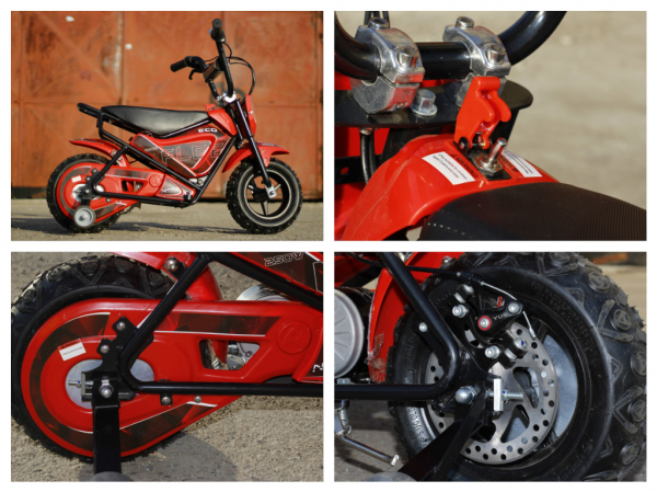 Mini Motocicleta electrica cu roti ajutatore, NITRO ECO Flee 300W 24V, culoare Rosu [7]