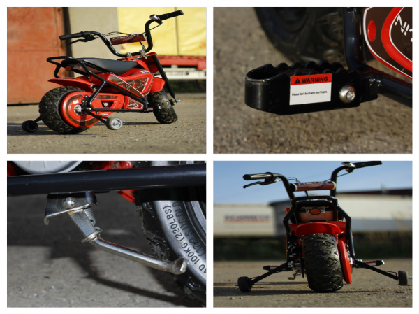 Mini Motocicleta electrica cu roti ajutatore, NITRO ECO Flee 300W 24V, culoare Rosu [9]