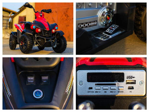 Atv electric pentru copii 2-7 ani Dooma EVA rosu [9]
