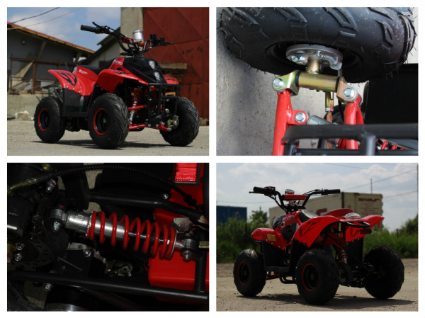ATV electric ECO Bigfoot 800W 36V cu Baterie Detasabila SI FAR cu LED #Rosu [7]