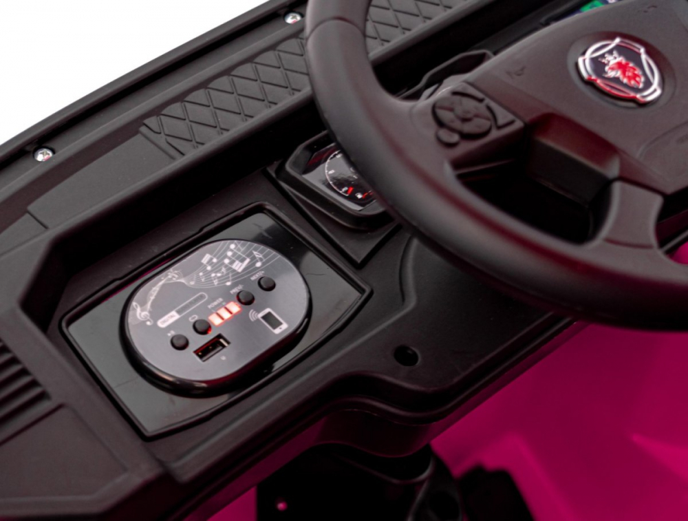 SCANIA R-SERIES, camion electric pentru copii, tractiune 4x4, 180W, 12V 14Ah, roti moi, scaun tapitat, echipare Premium, roz [5]