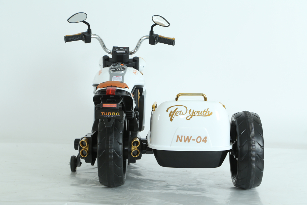 Motocicleta electrica cu atasament BJDL1588 55W 12V 7Ah PREMIUM, culoare alba [6]