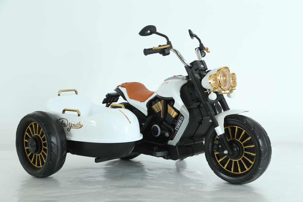 Motocicleta electrica cu atasament BJDL1588 55W 12V 7Ah PREMIUM, culoare alba [8]