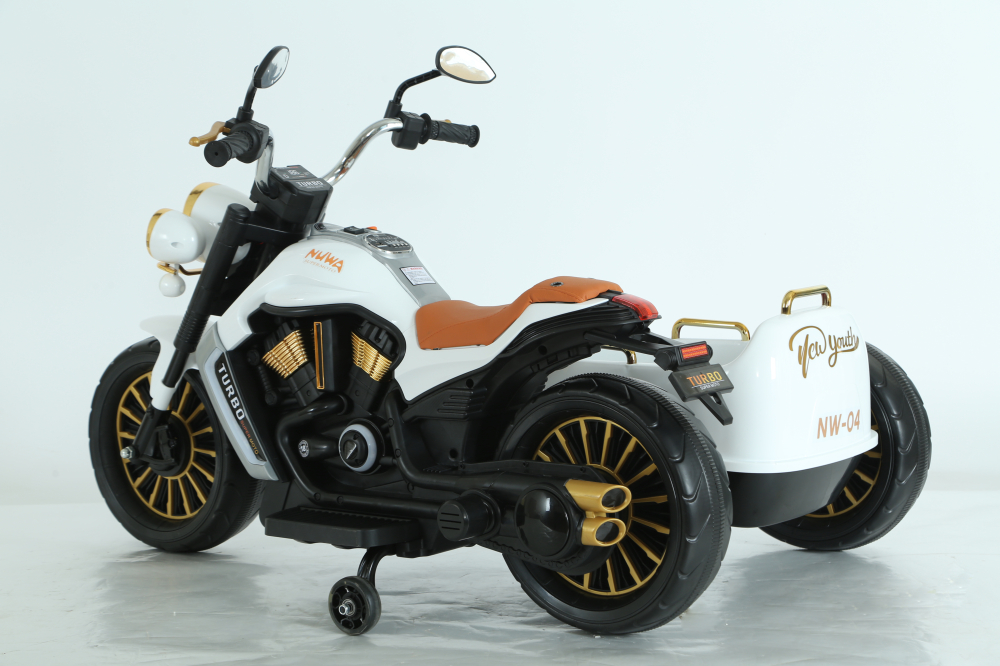 Motocicleta electrica cu atasament BJDL1588 55W 12V 7Ah PREMIUM, culoare alba [5]