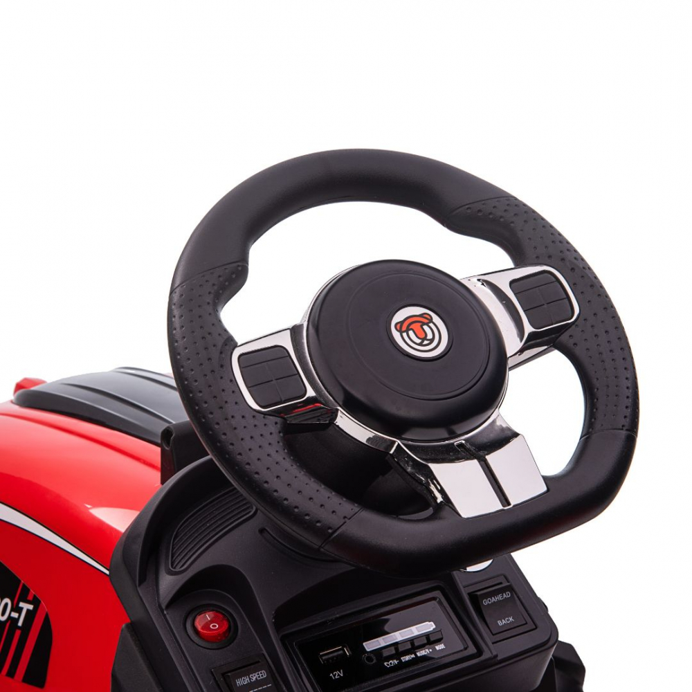 Tractor electric cu remorca pentru copii Kinderauto 720-T, 90W 12V, cupa si incarcator incluse, premium, culoare rosie [19]