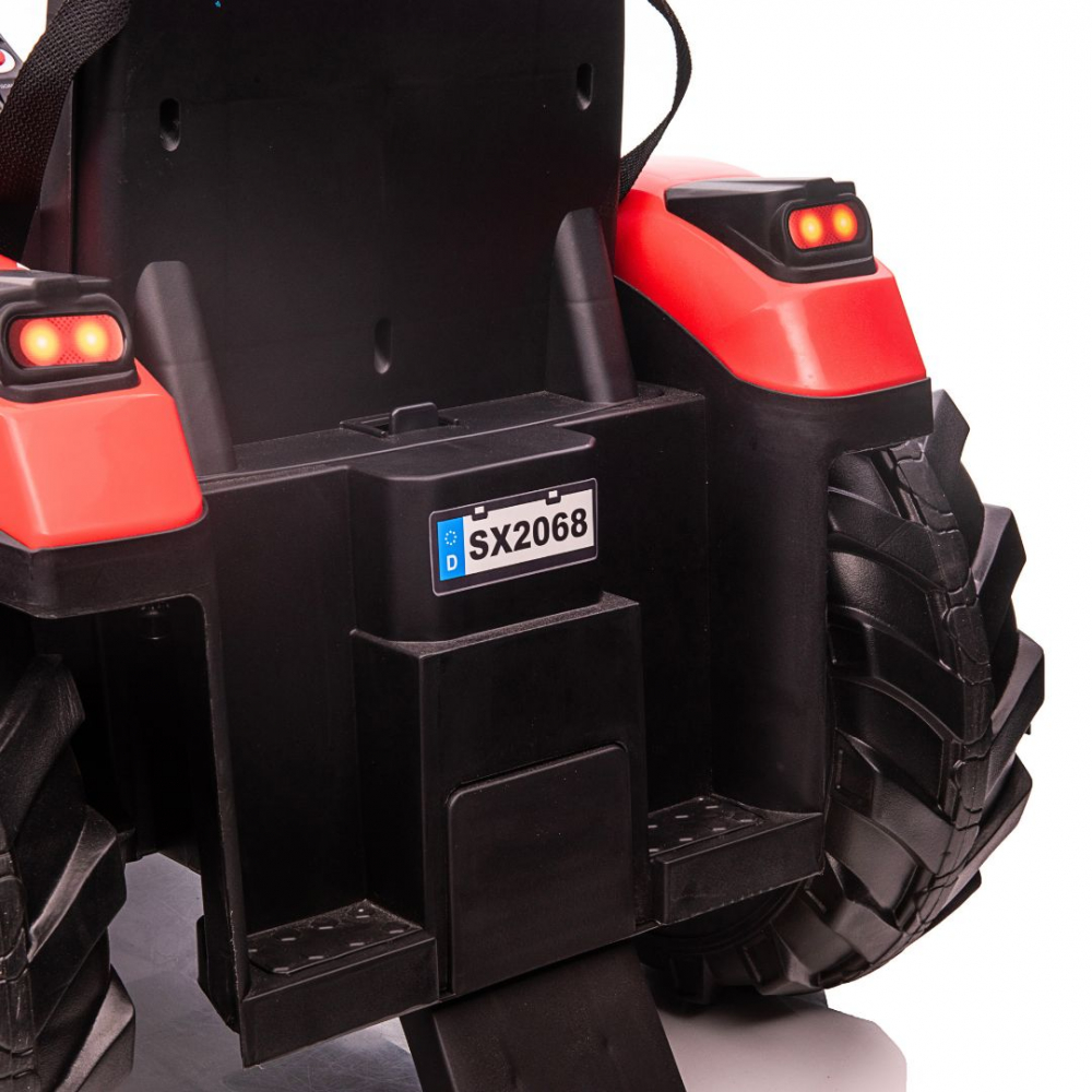 Tractor electric cu remorca pentru copii Kinderauto 720-T, 90W 12V, cupa si incarcator incluse, premium, culoare rosie [26]
