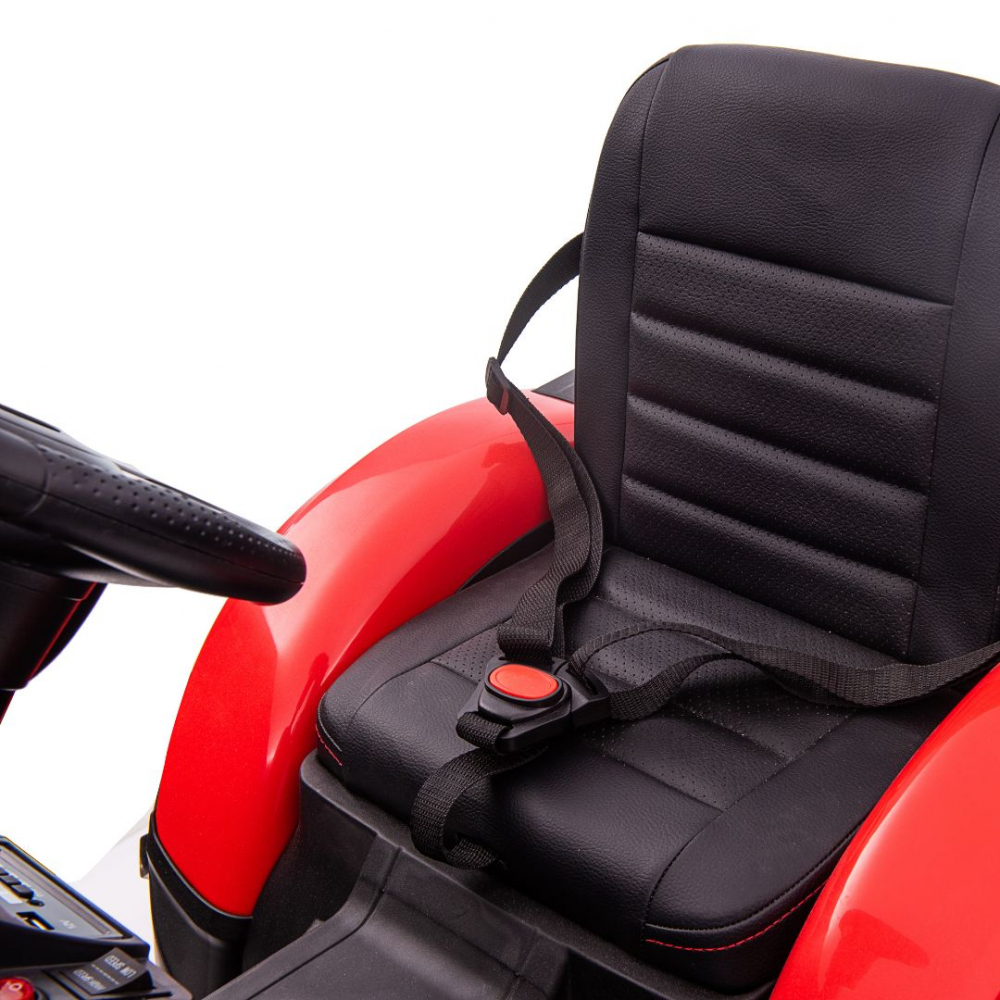 Tractor electric cu remorca pentru copii Kinderauto 720-T, 90W 12V, cupa si incarcator incluse, premium, culoare rosie [18]
