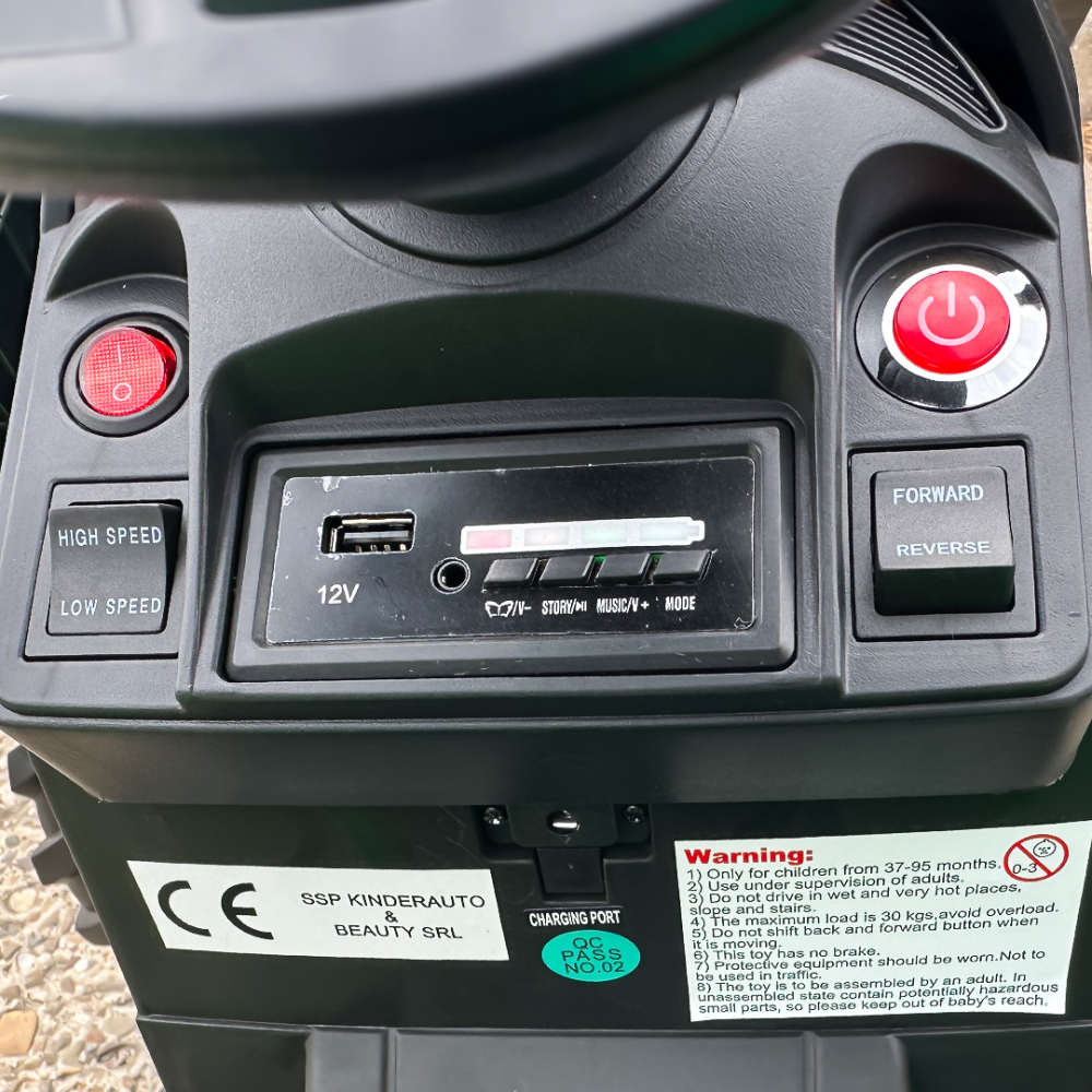 Tractor electric cu remorca pentru copii Kinderauto 720-T, 90W, cupa si incarcator incluse, 12V, echipare premium, verde [10]