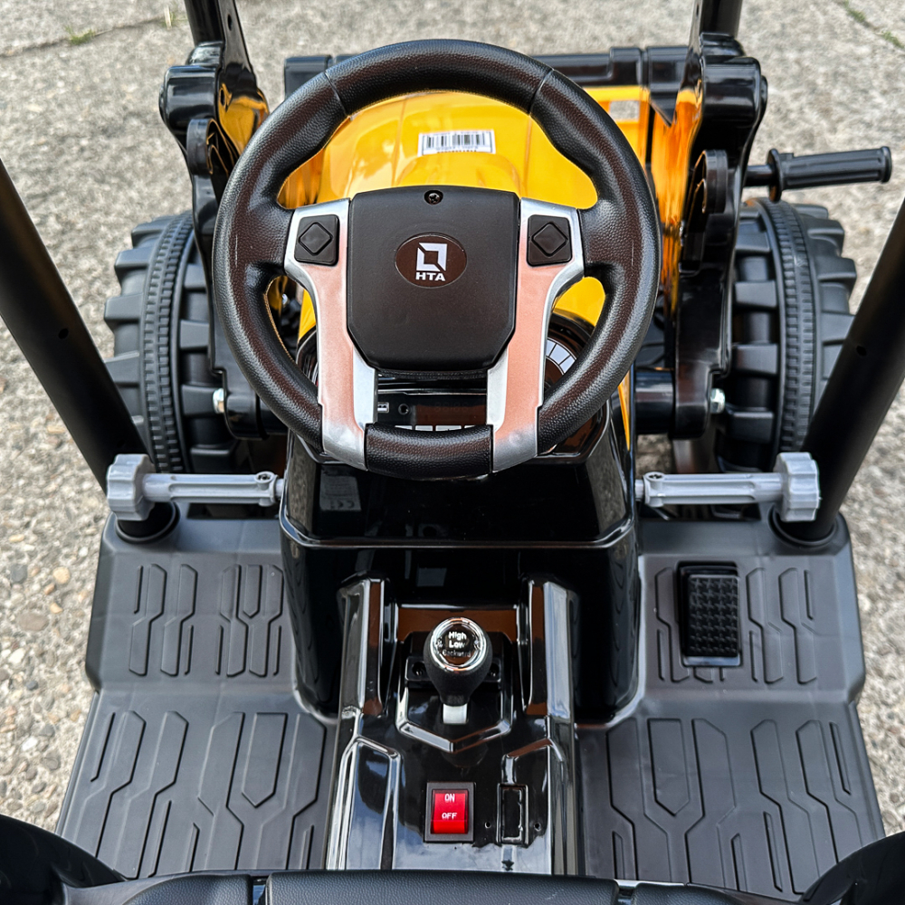 Tractoras electric copii cu remorca si cupa, Power-Tractor 400W 24V, culoare galbena [15]