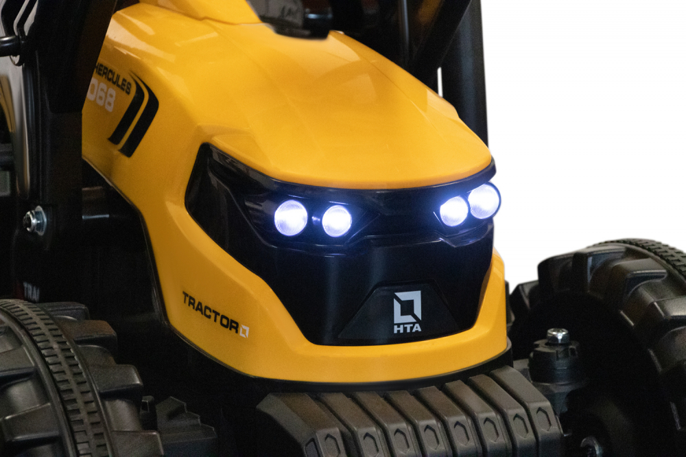 Tractoras electric copii cu remorca si cupa, Power-Tractor 400W 24V, culoare galbena [28]