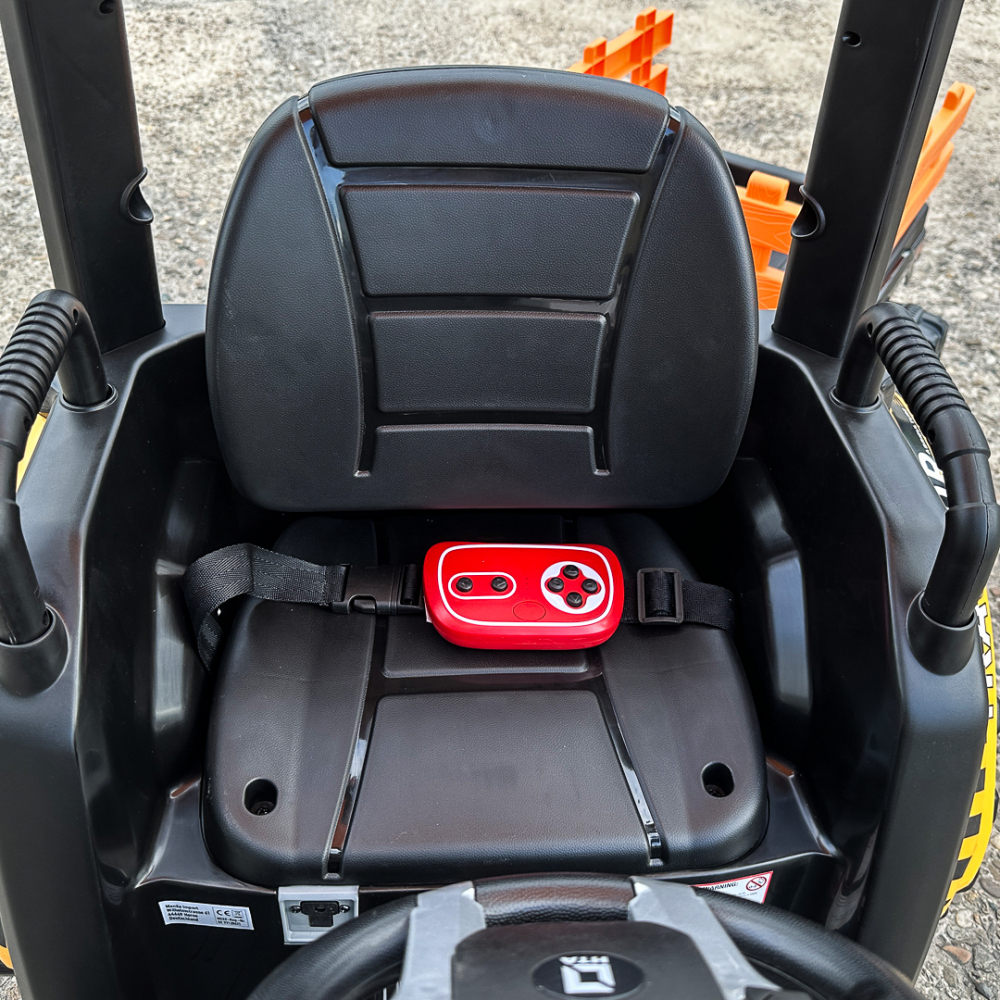 Tractoras electric copii cu remorca si cupa, Power-Tractor 400W 24V, culoare galbena [14]