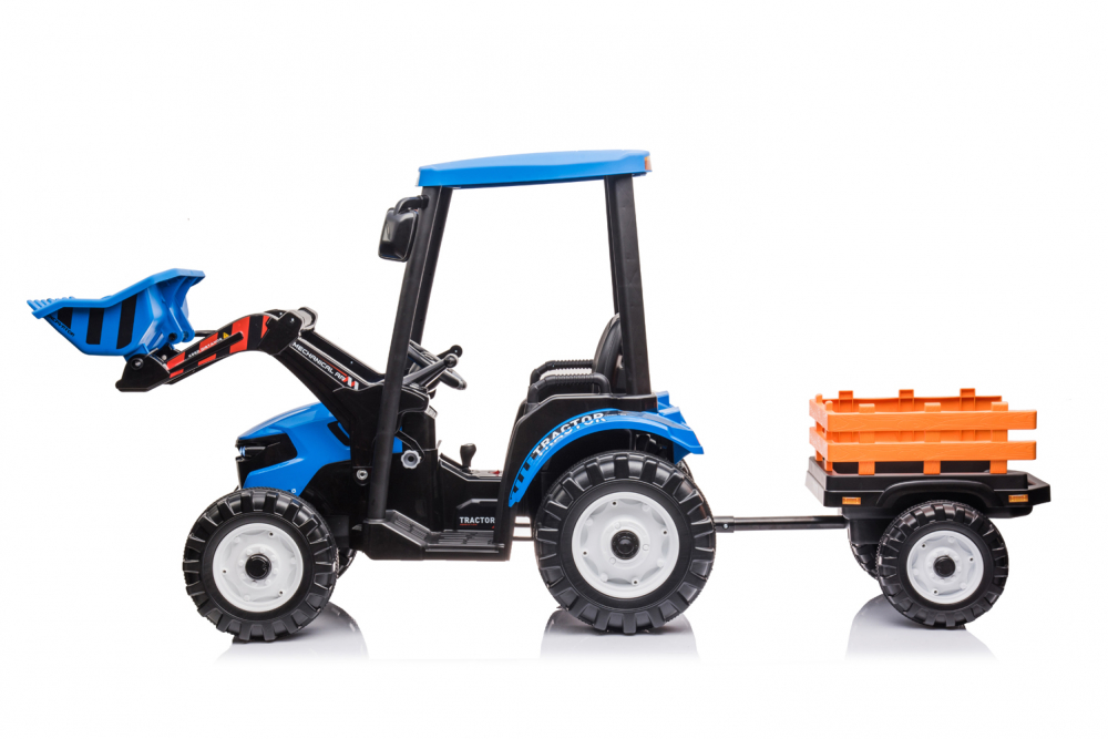 Tractoras electric copii cu remorca si cupa, Power-Tractor 240W 12V, albastru [2]