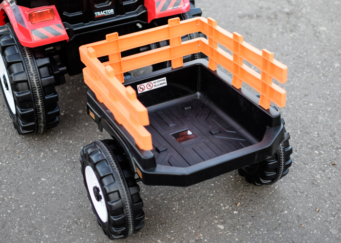 Tractoras electric copii cu remorca si cupa, Power-Tractor 240W 12V, rosu [7]