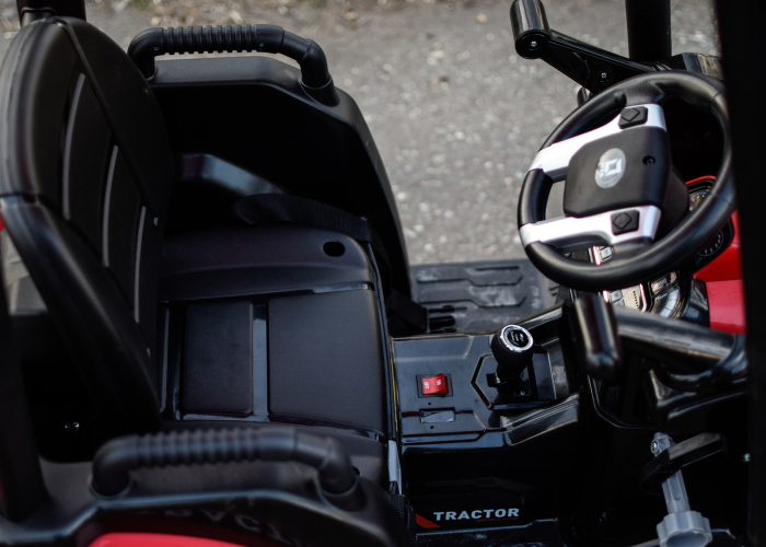 Tractoras electric copii cu remorca si cupa, Power-Tractor 240W 12V, rosu [10]