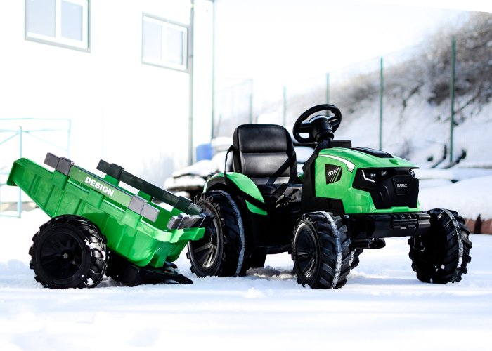 Tractoras electric Kinderauto 720-T 90W 12V 10 Ah cu remorca, PREMIUM culoare Verde [6]