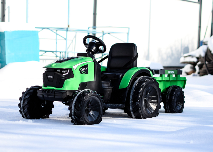 Tractoras electric Kinderauto 720-T 90W 12V 10 Ah cu remorca, PREMIUM culoare Verde [2]