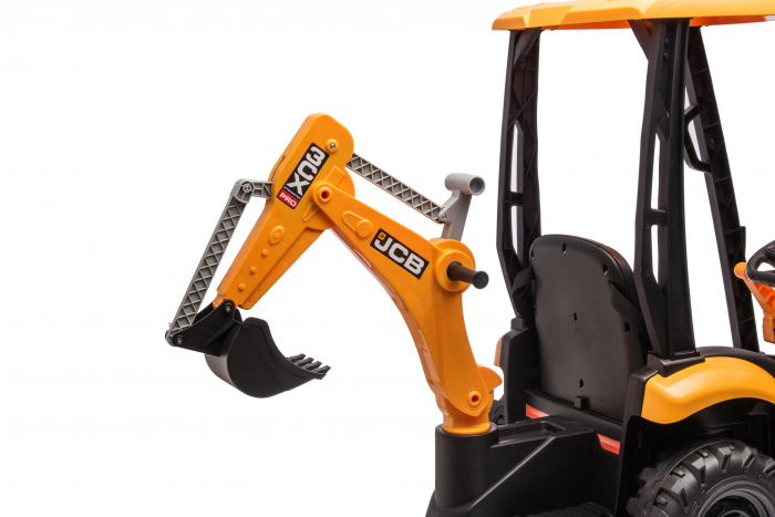 Tractoras electric pentru copii JCB 70W 12V cu incarcator si cupa manuala, culoare Galbena [32]