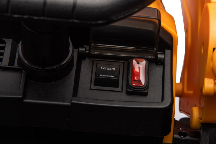 Tractoras electric pentru copii JCB 70W 12V cu incarcator si cupa manuala, culoare Galbena [39]