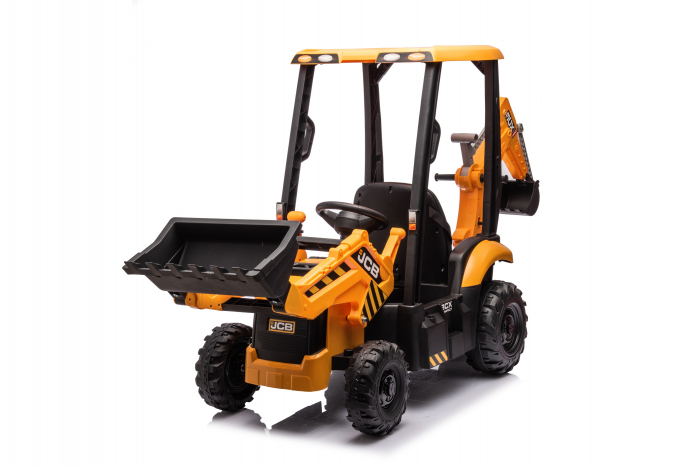Tractoras electric pentru copii JCB 70W 12V cu incarcator si cupa manuala, culoare Galbena [37]