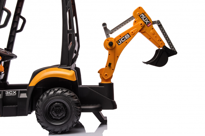 Tractoras electric pentru copii JCB 70W 12V cu incarcator si cupa manuala, culoare Galbena [29]