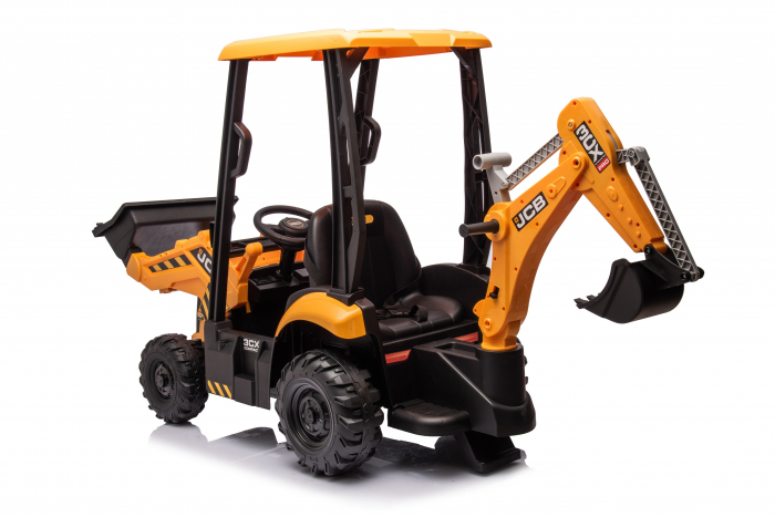 Tractoras electric pentru copii JCB 70W 12V cu incarcator si cupa manuala, culoare Galbena [36]