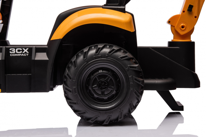 Tractoras electric pentru copii JCB 70W 12V cu incarcator si cupa manuala, culoare Galbena [28]