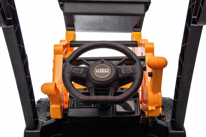 Tractoras electric pentru copii JCB 70W 12V cu incarcator si cupa manuala, culoare Galbena [38]