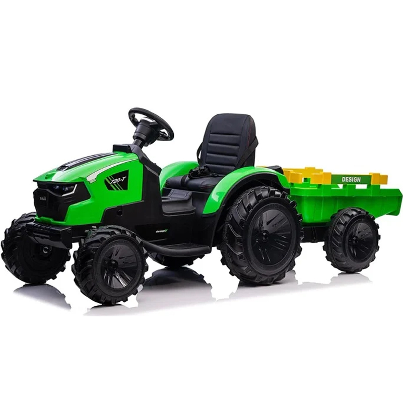 Tractoras electric Kinderauto 720-T 90W 12V 10 Ah cu remorca, PREMIUM culoare Verde