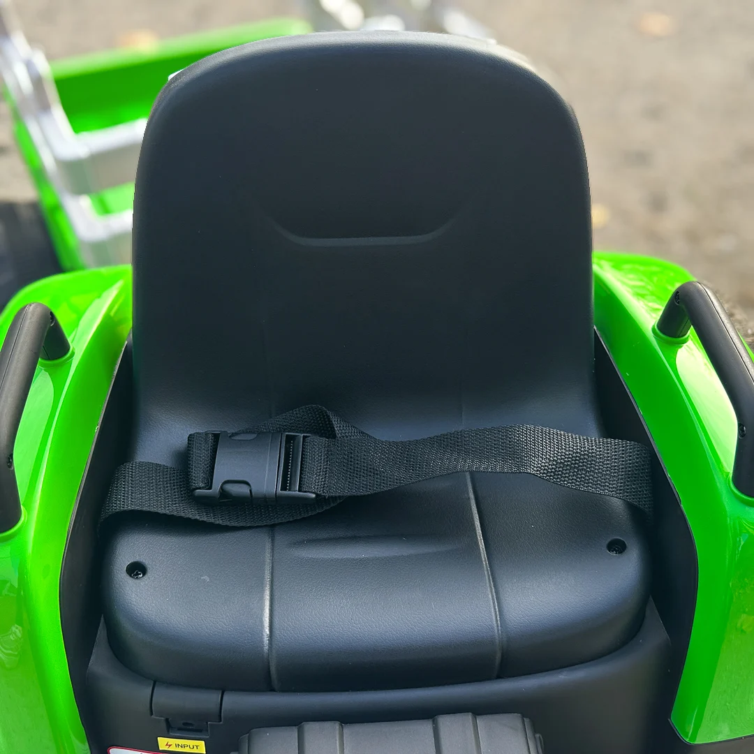 Tractoras electric Kinderauto BJ-611 70W 12V cu remorca si telecomanda #Verde [12]