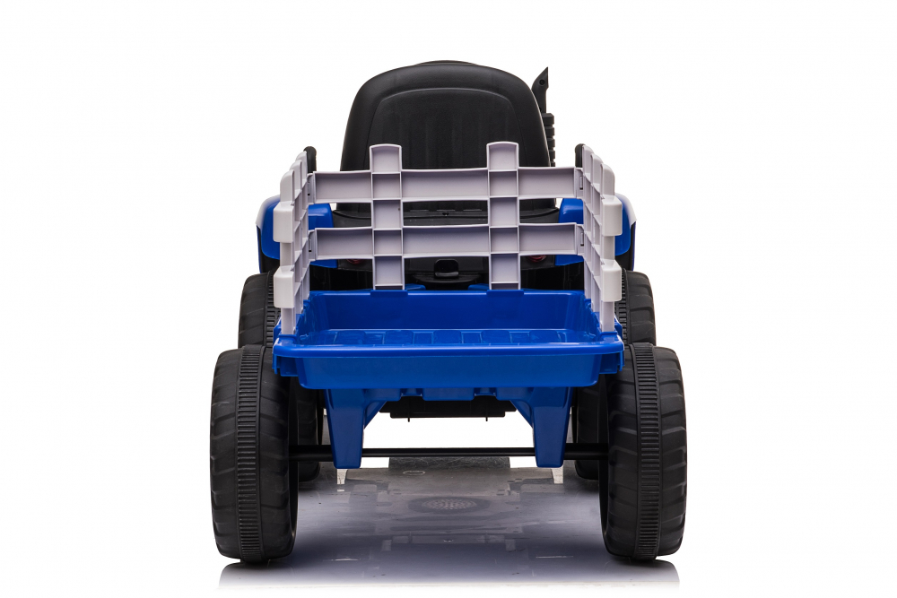 Tractoras electric pentru copii, Kinderauto BJ-611, 70W, 12V, echipare, PREMIUM cu remorca si telecomanda, albastru [16]