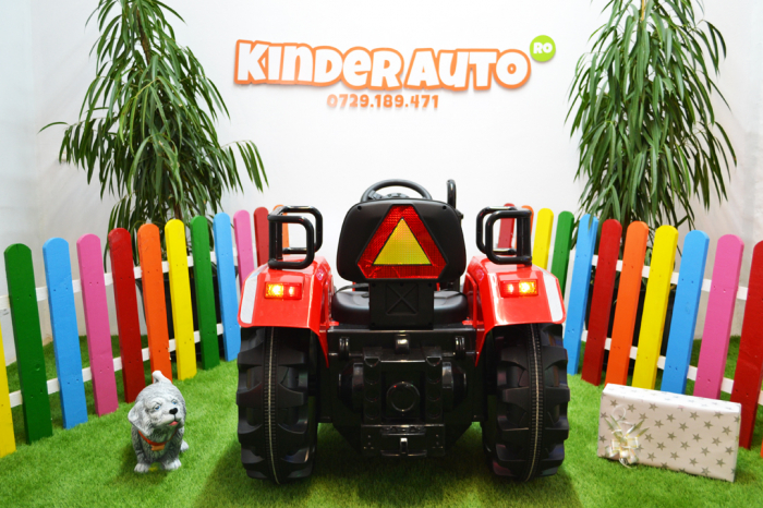 Tractoras electric pentru copii 2-9 ani Kinderauto HL-2788, 90W, 12V, cu telecomanda control parental, STANDARD #Rosu [4]