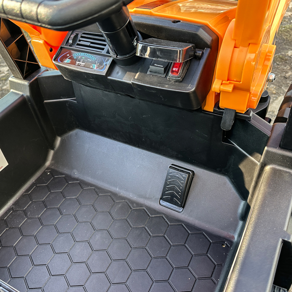 Tractoras electric pentru copii JCB 70W 12V cu incarcator si cupa manuala, culoare Galbena [15]