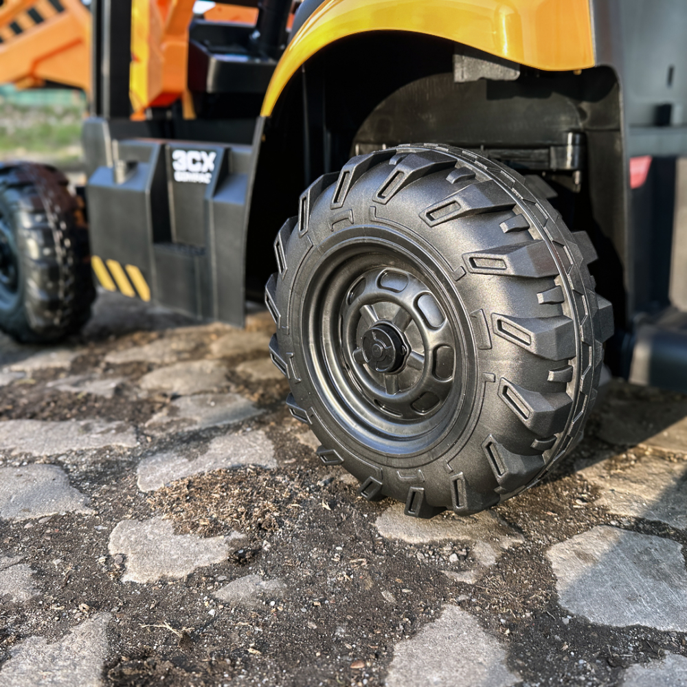 Tractoras electric pentru copii JCB 70W 12V cu incarcator si cupa manuala, culoare Galbena [19]