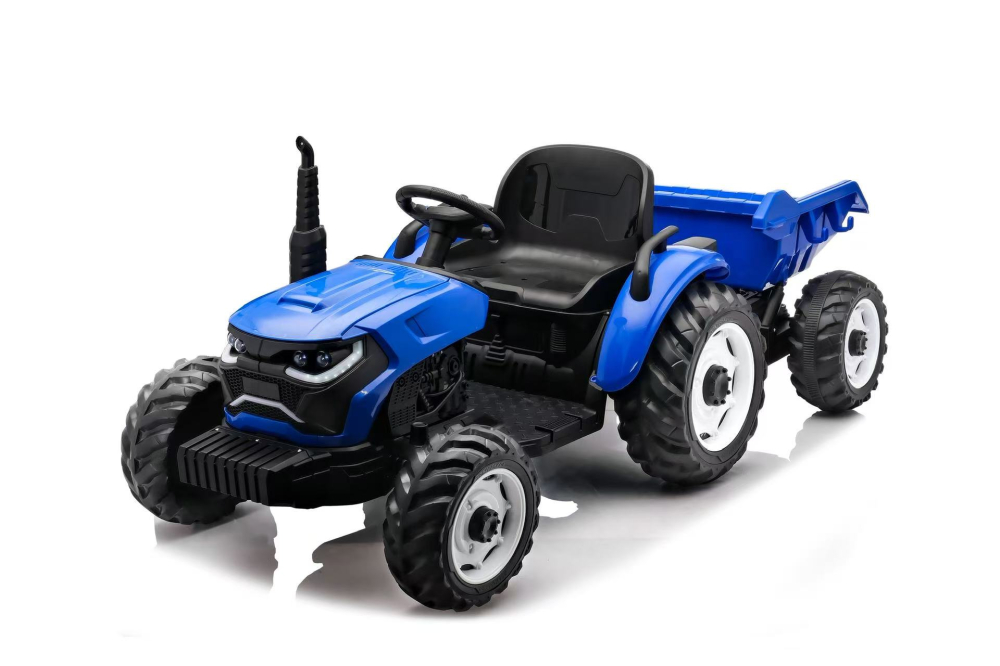 Tractoras electric pentru copii, Kinderauto 1804, 90W, 12V 10Ah, cu remorca basculabila, albastru [7]