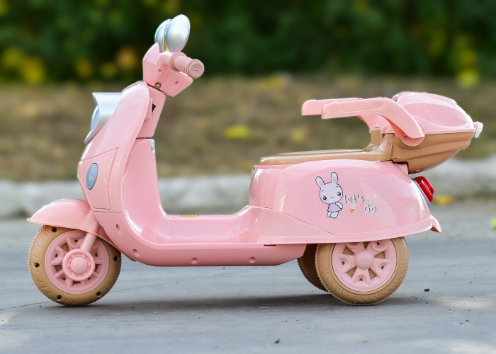 Tricicleta electrica pentru fetite 3-5 ani, Kinderauto Bunny 40W 6V, culoare Roz Pal [7]