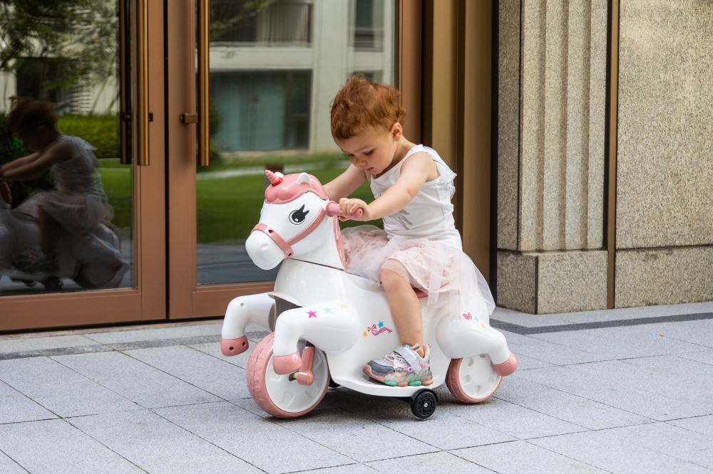 Tricicleta electrica pentru fetite, Kinderauto Poney 40W 6V, culoare Roz pal [3]