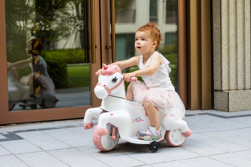 Tricicleta electrica pentru fetite, Kinderauto Poney 40W 6V, culoare Roz pal [5]