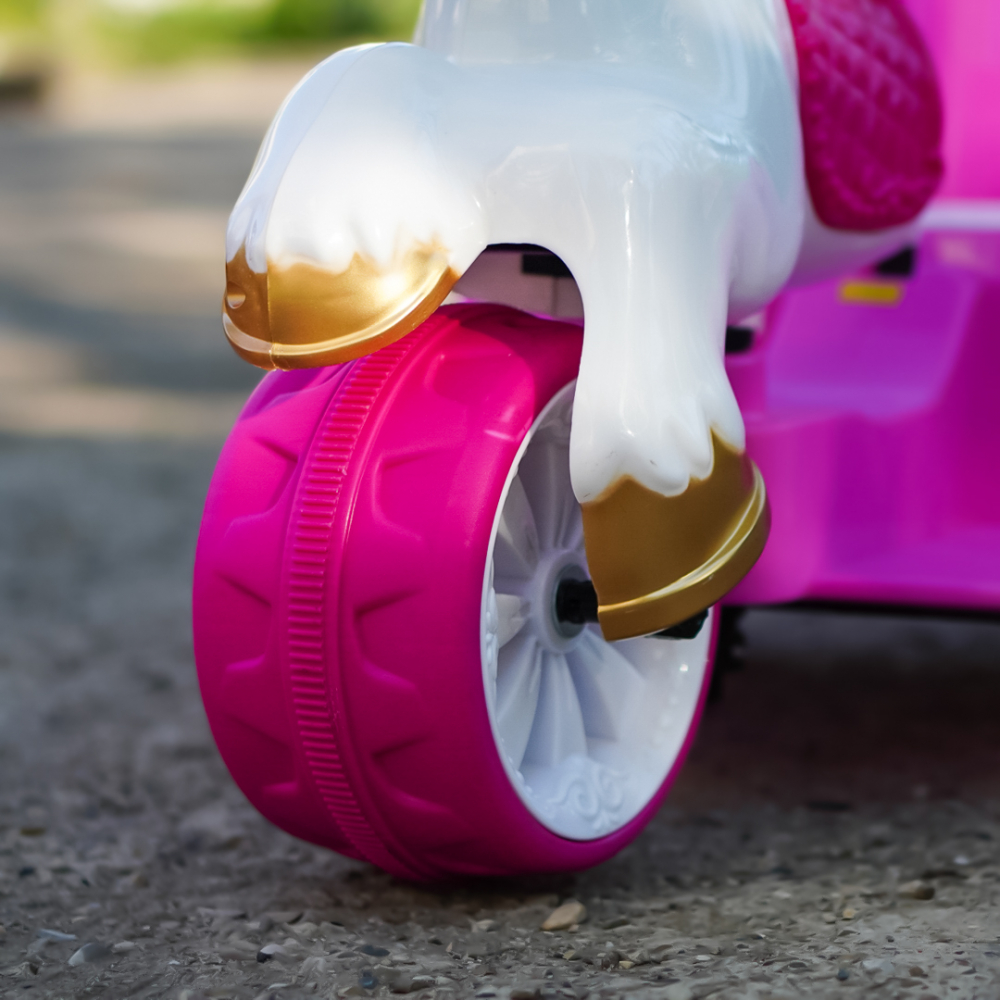 Tricicleta pentru copii, trasura regala pentru printese, Kinderauto Fairy tales 35W 6V, culoare Roz [10]
